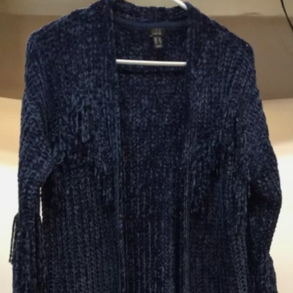 G.I.L.I CARDIGAN BLUE WITH FRINGE 1XXS LEFT! - Picture 2 of 11
